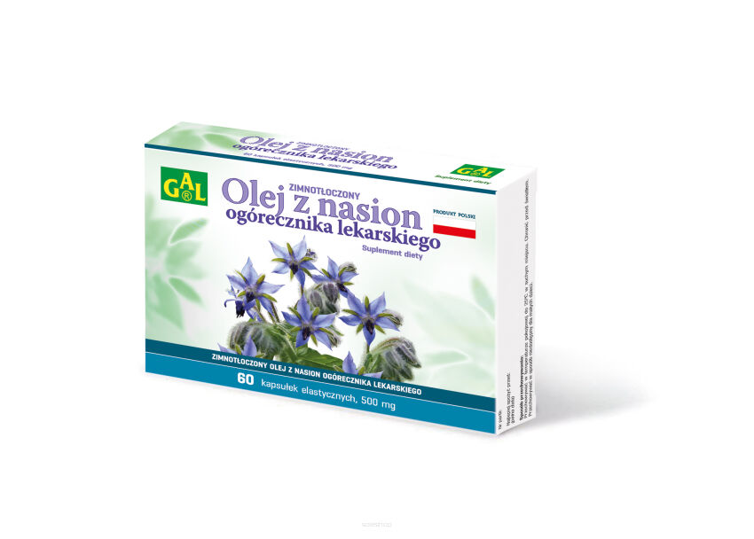 Zimnotłoczony olej z nasion ogórecznika (Biogal) 500 mg 60 kaps.